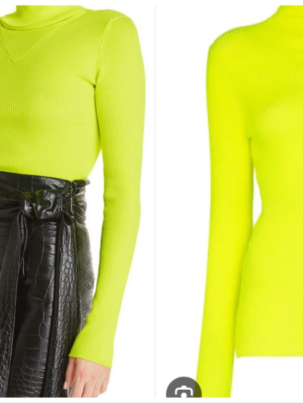 Batsheva Neon Fluoro mock neck Cotton easy fit Long Sleeve S